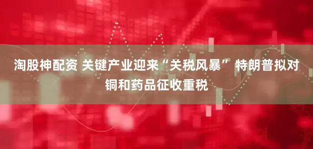 淘股神配资 关键产业迎来“关税风暴” 特朗普拟对铜和药品征收重税